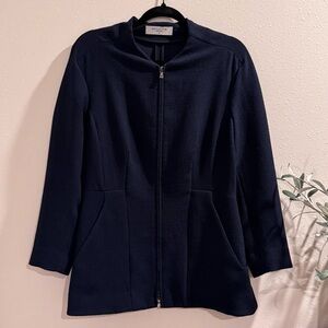 MM Lafleur Medium Galaxy Blue The Higgins Jacket Staccato Zip Front Pockets
